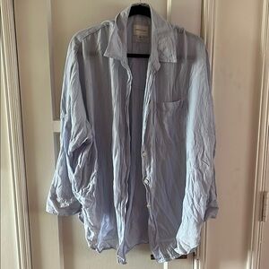 American Eagle Blue Linen Button Down